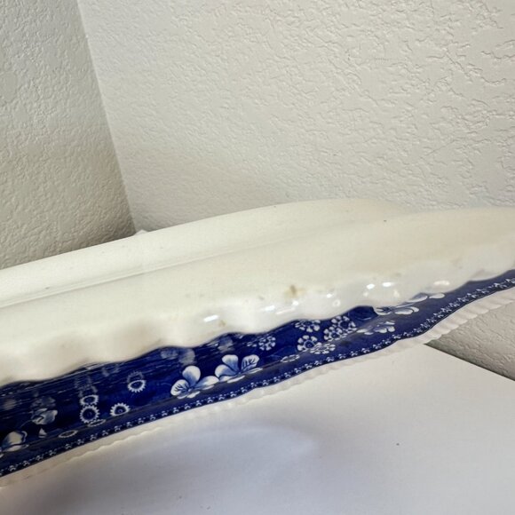 Antique English Copeland Spode's Tower Blue/White Platter Large 15"x12" Mint EUC - Picture 15 of 15